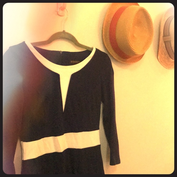 Navy 2/3 Sleeve Slim Bodycon Business Pencil Dress - Picture 2 of 4